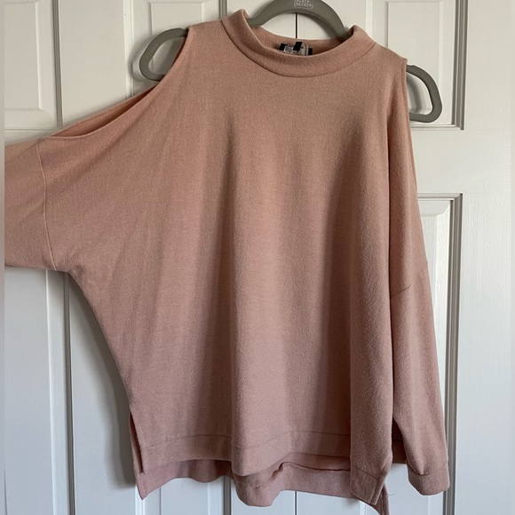 1. STATE Blush Coldshoulder Wide Sleeves Soft Sweater, Size L - Picture 5 of 8